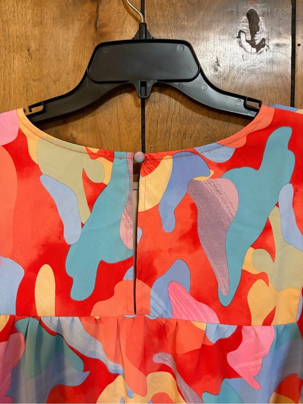 Abstract Multi-Color Flow Tunic Top - Red Multi - Picture 6 of 6